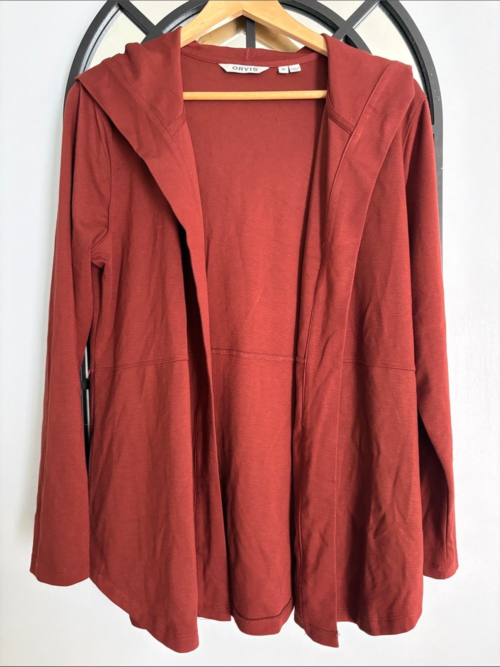 Orvis Women's Hooded Open-Front Jacket in Rust